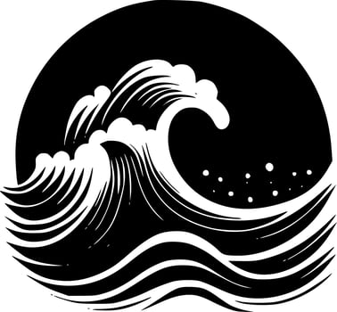 Wave - Black and White Isolated Icon - Vector illustration