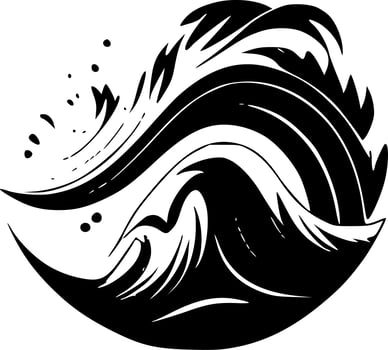 Wave, Minimalist and Simple Silhouette - Vector illustration