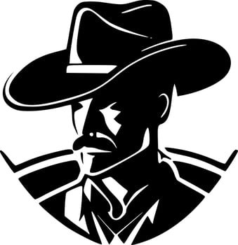 Western, Black and White Vector illustration