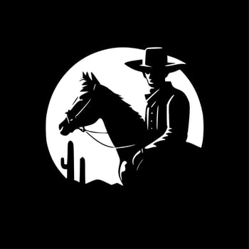 Western, Black and White Vector illustration
