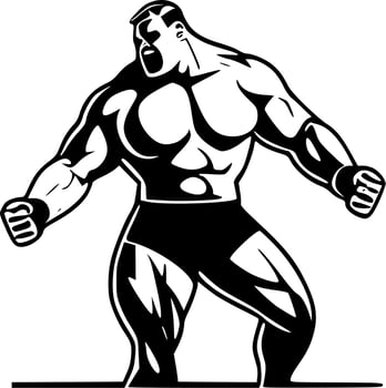 Wrestling - Minimalist and Flat Logo - Vector illustration