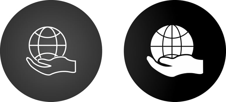 Global Hand Vector Icon
