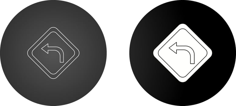Left Turn Vector Icon