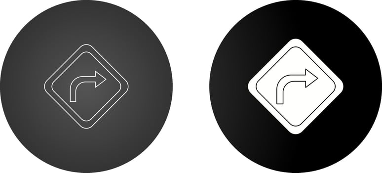 Right Turn Vector Icon