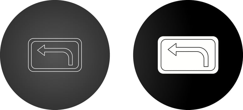 Left Turn Ahead Vector Icon