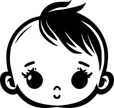 Baby - Black and White Isolated Icon - Vector illustration