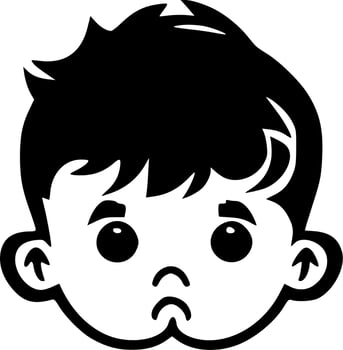 Baby Boy - Black and White Isolated Icon - Vector illustration