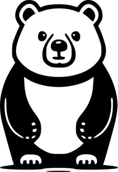 Bear, Black and White Vector illustration