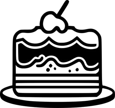 Birthday Cake, Minimalist and Simple Silhouette - Vector illustration