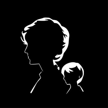 Boy Mom - Minimalist and Flat Logo - Vector illustration