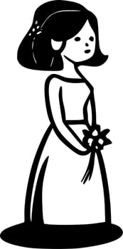 Bridesmaid, Minimalist and Simple Silhouette - Vector illustration