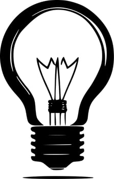 Bulb, Black and White Vector illustration