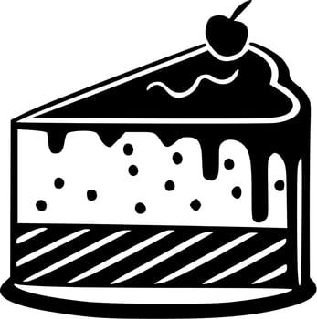 Cake - Black and White Isolated Icon - Vector illustration