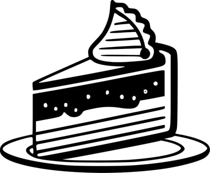Cake - Black and White Isolated Icon - Vector illustration