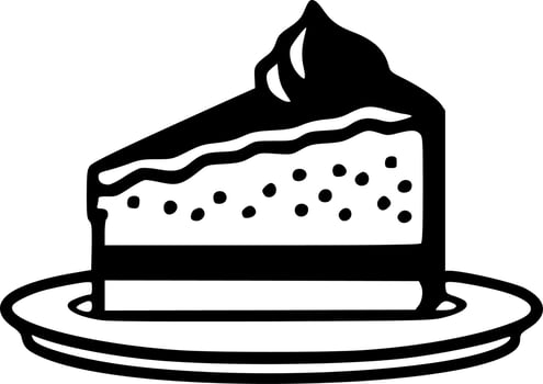 Cake - Black and White Isolated Icon - Vector illustration