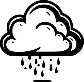 Cloud, Black and White Vector illustration