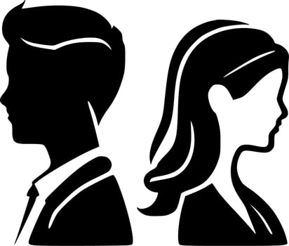 Couples, Minimalist and Simple Silhouette - Vector illustration
