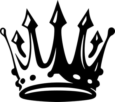 Crown, Black and White Vector illustration