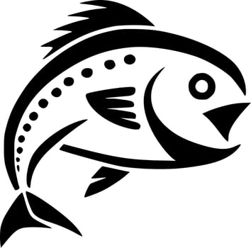Fish, Black and White Vector illustration