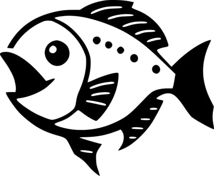 Fish, Black and White Vector illustration