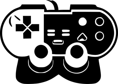 Gamer - Black and White Isolated Icon - Vector illustration