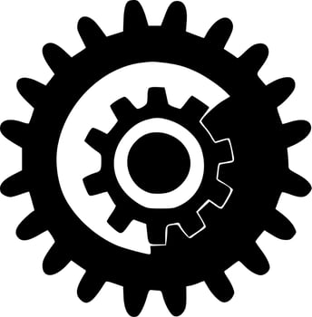 Gear - Black and White Isolated Icon - Vector illustration