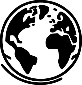 Globe - Black and White Isolated Icon - Vector illustration