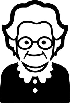 Grandma, Minimalist and Simple Silhouette - Vector illustration