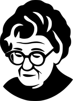 Grandma - Black and White Isolated Icon - Vector illustration
