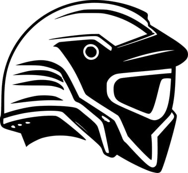 Helmet, Black and White Vector illustration