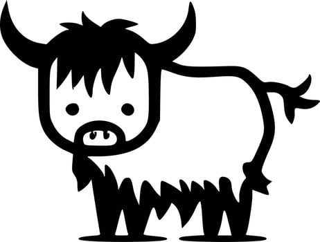 Highland Cow, Minimalist and Simple Silhouette - Vector illustration