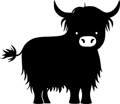 Highland Cow - Minimalist and Flat Logo - Vector illustration