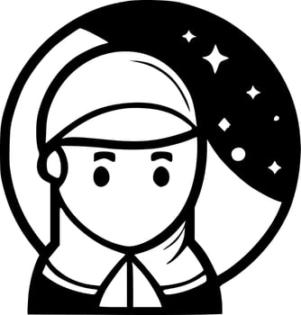 Islam, Black and White Vector illustration