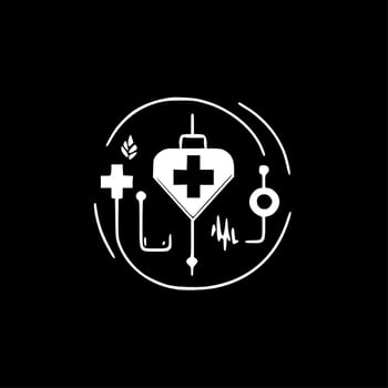 Medical, Black and White Vector illustration