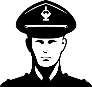 Military, Black and White Vector illustration