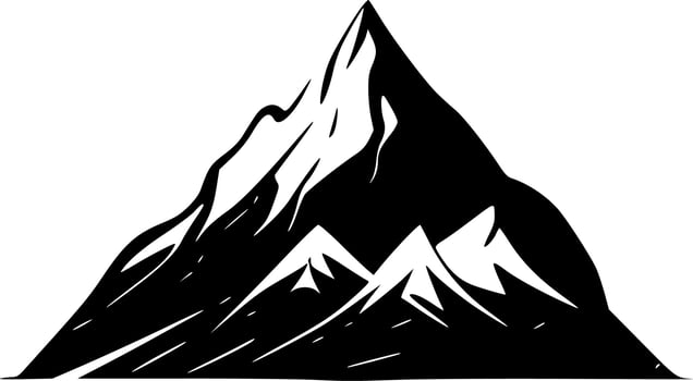 Mountain - Black and White Isolated Icon - Vector illustration