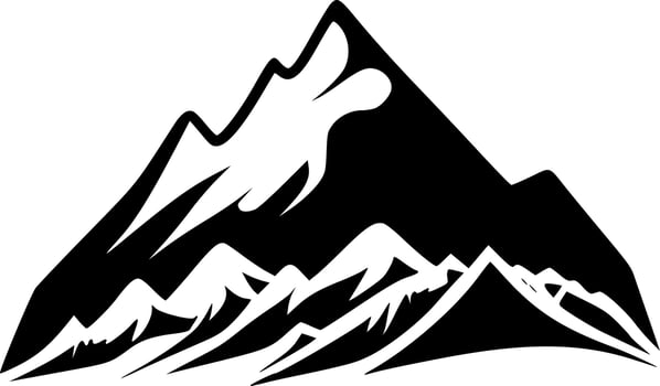 Mountains - Black and White Isolated Icon - Vector illustration