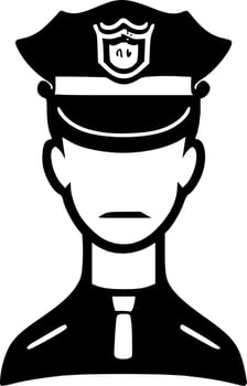 Police, Black and White Vector illustration