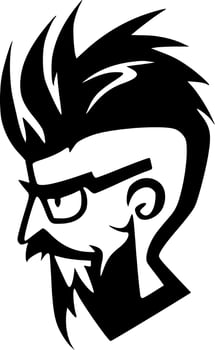 Stencil, Black and White Vector illustration