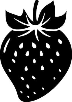 Strawberry, Minimalist and Simple Silhouette - Vector illustration