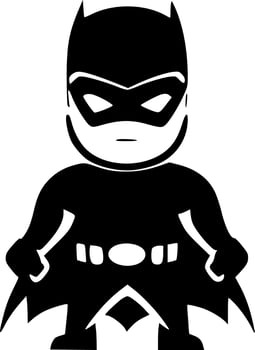 Superhero - Black and White Isolated Icon - Vector illustration