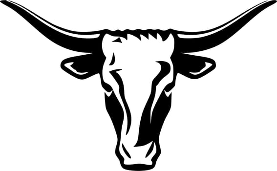 Texas Longhorn Head, Minimalist and Simple Silhouette - Vector illustration