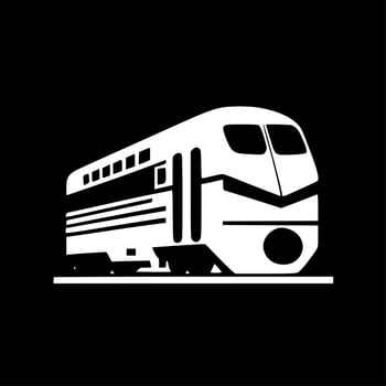 Train - Black and White Isolated Icon - Vector illustration
