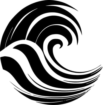 Wave, Black and White Vector illustration