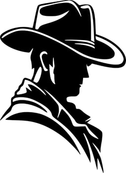 Western, Black and White Vector illustration