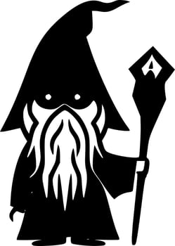 Wizard - Minimalist and Flat Logo - Vector illustration