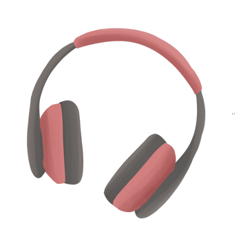 Cute headphone illustration png