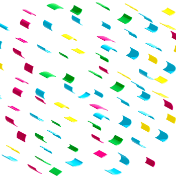 Colorful confetti streamers png