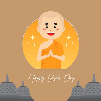 Happy Vesak Day Background vector