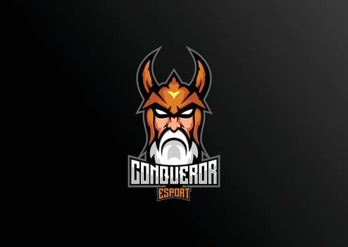 viking conqueror logo esport team mascot design vector